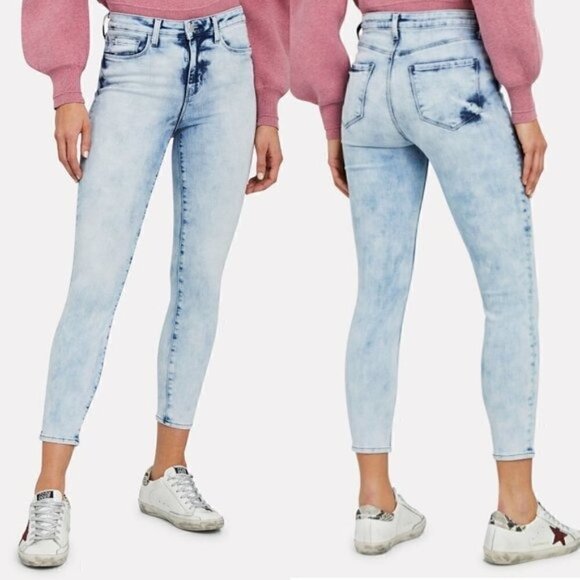 NEW L'AGENCE Margot Light Wash Cropped Skinny Jeans Size 25 - Picture 1 of 6
